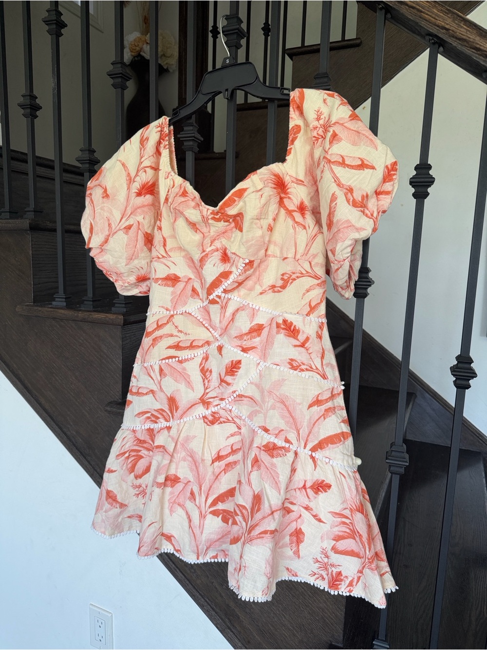 Lipsy Coral Floral Puff-Sleeve Mini Dress - Picture 3 of 10